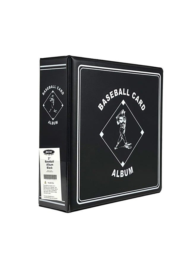 BCW Supplies Baseball Black 3" Album - Image 1
