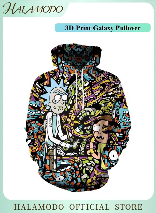 HALAMODO Unisex Hoodies 3D Print Galaxy Pullover Cosplay Sweatshirt Novelty Long-Sleeved Tops Fashion Youth Pullovers Casual Sweatshirts Sportswear with Pockets for Men Women Boys Girls - Image 1