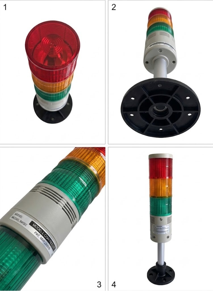 Auspicious Signal Tower Light with Buzzer R/Y/G Flashing LED ARPFB5RYG 24VAC/DC - Image 3