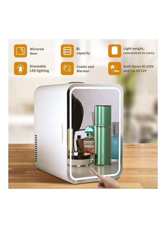 ULHYC Mini Makeup Beauty Fridge with Mirror White  - Image 2