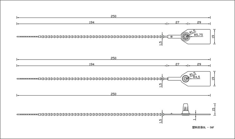 Leadseals(R) 100 Plastic Tamper Seals, Zip Ties for Fire Extinguishers Pull Tite Security Tags Numbered Trailer Seal Disposable Self-Locking Tie 250mm Length (Blue) - Image 2