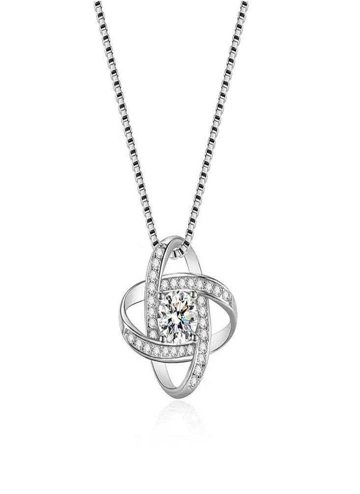 Oasisgalore - Women's Necklaces Sterling Silver 925 Rhinestone Necklaces - Image 1