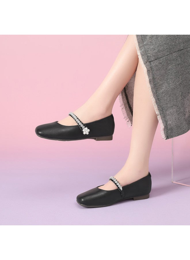 St&Sat Saturday French Mary Jane Shoes Women 2026 Spring New Arrival Pink One-strap Retro Versatile Flats - Image 3
