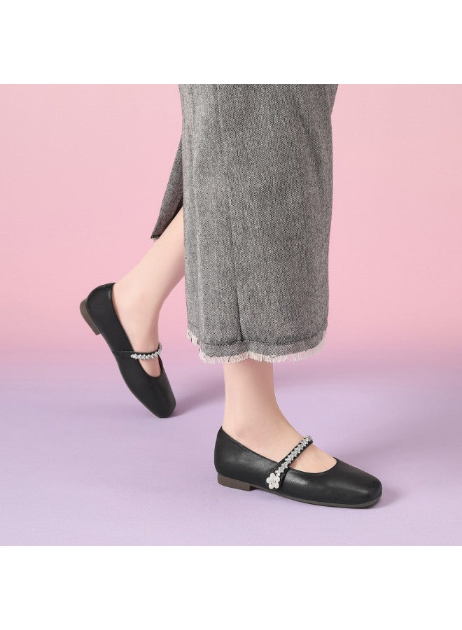 St&Sat Saturday French Mary Jane Shoes Women 2026 Spring New Arrival Pink One-strap Retro Versatile Flats - Image 5