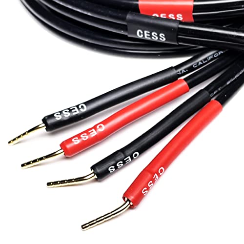 CNCESS CESS-119-3f Banana Plug to Pin Type Plug 12AWG 680 Strand Count Super Soft Silicone Wire Speaker Cable, 2-Channel (3 Feet) - Image 5