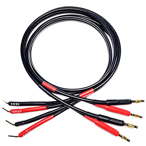 CNCESS CESS-119-3f Banana Plug to Pin Type Plug 12AWG 680 Strand Count Super Soft Silicone Wire Speaker Cable, 2-Channel (3 Feet) - Image 2