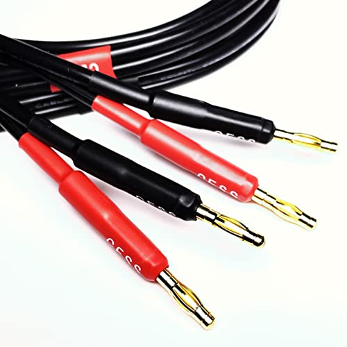 CNCESS CESS-119-3f Banana Plug to Pin Type Plug 12AWG 680 Strand Count Super Soft Silicone Wire Speaker Cable, 2-Channel (3 Feet) - Image 4