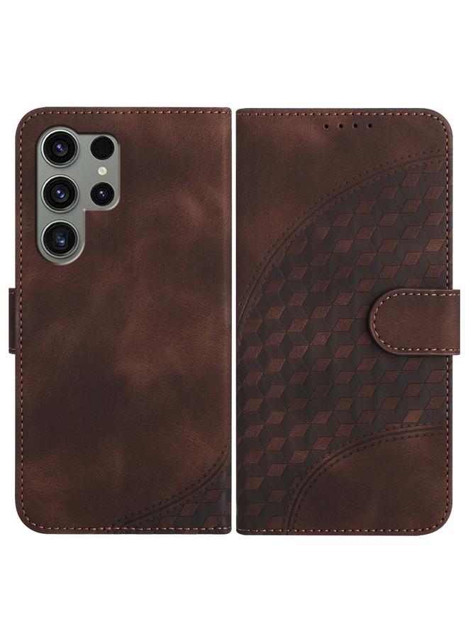 اس-توب جراب لهاتف Samsung Galaxy S24 Ultra 5G YX0060 جراب جلدي منقوش عليه رأس فيل مع حبل تعليق - Image 1