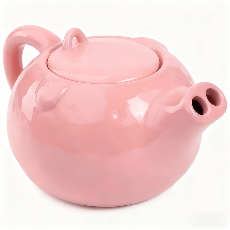 EWCEFIC Pink pig ceramics milk coffee pot, kettle, teapot, Cute mug,Creative, funny coffee pots and mugsï¼ŒA white elephant gift for family and friends (large pig pot) - Image 1