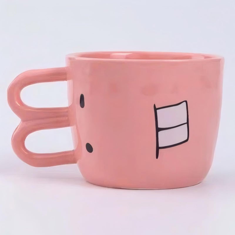 EWCEFIC Pink pig ceramics milk coffee pot, kettle, teapot, Cute mug,Creative, funny coffee pots and mugsï¼ŒA white elephant gift for family and friends (large pig pot) - Image 2