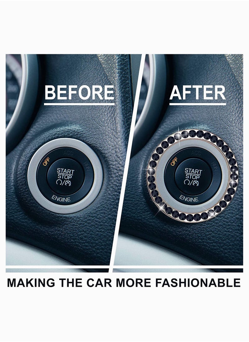 Y&D Crystal Rhinestone Car Engine Start and Stop Decoration Ring 2PCS  - Image 5