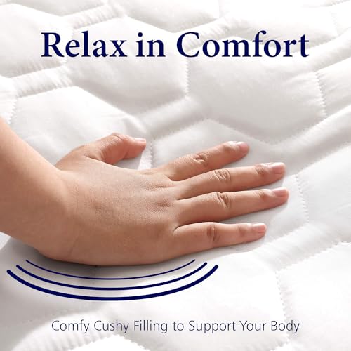 THE GRAND Grand Hotel Collection California King Size Mattress Pad - Thin, Lightweight, and Breathable Mattress Pad - Ideal for Hot Sleepers & Plush Mattresses - Stretch Fits up to 18" - Easy to Wash (72x 84) - Image 2