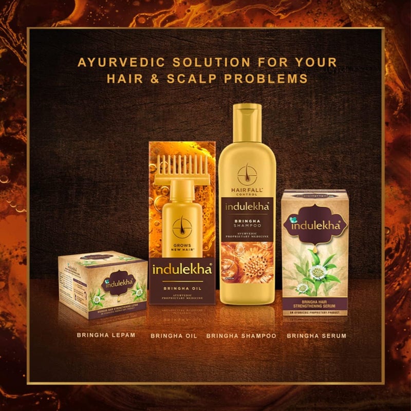 INDULEKHA Bringha, Ayurvedic Hair Oil, 250ml, for Hair Fall Control, with Amla & Coconut Oil, with Comb Applicator - Image 5