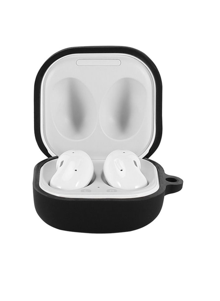 CATANES Crystal Clear Protective Case for Samsung Galaxy Buds Live (2020), Galaxy Buds 2 (2021), Galaxy Buds Pro (2021) Shockproof Ultra Slim Transparent Skin with Keychain Carabiner Black - Image 3