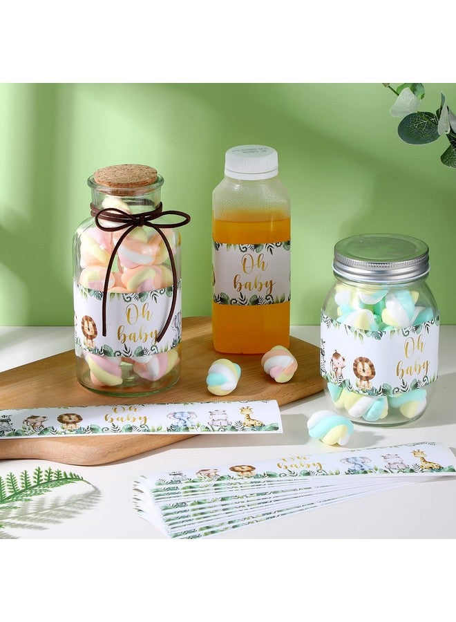 Outus 48 Pieces Water Bottle Labels Jungle Animals Themed Party Shower Water Bottle Stickers Wrappers Waterproof Labels for Baby Shower Party Decoration - Image 5