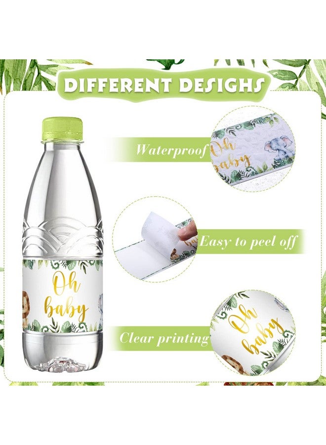 Outus 48 Pieces Water Bottle Labels Jungle Animals Themed Party Shower Water Bottle Stickers Wrappers Waterproof Labels for Baby Shower Party Decoration - Image 3