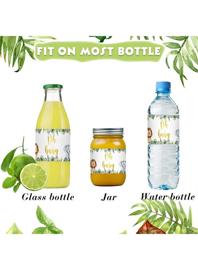 Outus 48 Pieces Water Bottle Labels Jungle Animals Themed Party Shower Water Bottle Stickers Wrappers Waterproof Labels for Baby Shower Party Decoration - Image 4