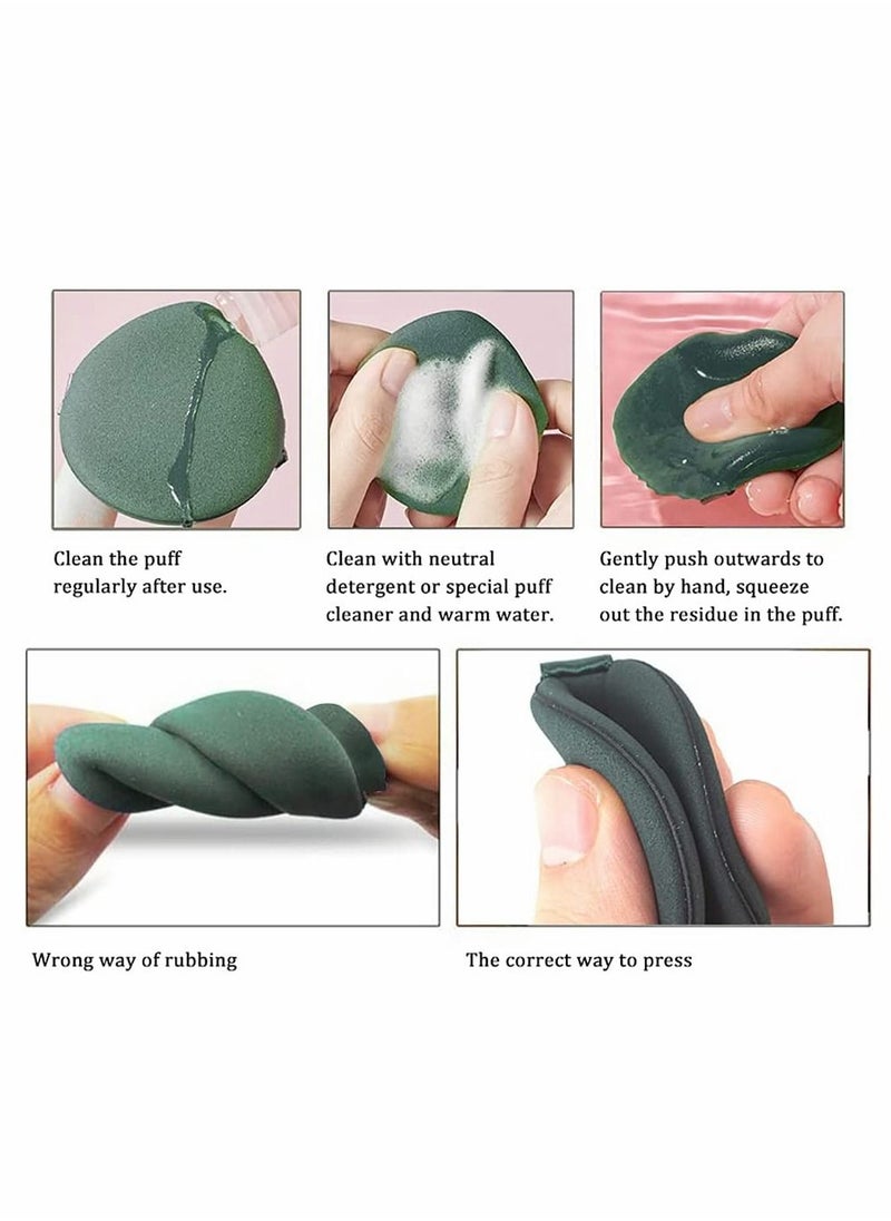 Excefore - 7Pcs Set Makeup Sponge, Drop Style Foundation Blending Sponge, Latex-free Air Cushion Makeup Powder Puff for Applying BB Cream, Liquid Cream, Powder, Concealer, Wet Dry Makeup Tool - Image 1