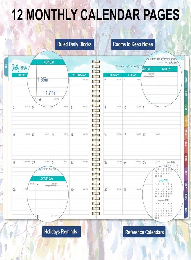 Coboll Teacher Planner 2026-2027 - Academic Planner 2026-2027, JUL. 2026 - JUN. 2027, 8.5'' x 11'', with Monthly Coated Tabs + Inner Pocket - Image 3