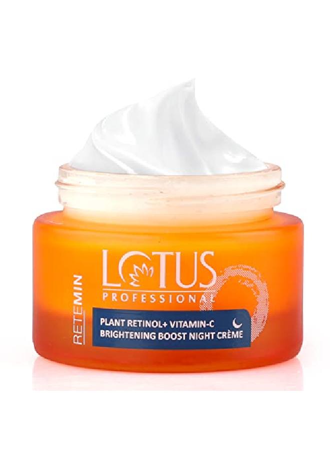 Lotus Professional Retemin Plant retinol + Vitamin C Brightening Boost Night Crème | Whitening and AntiAgeing | Moisturising | Pigmentation | Paraben Free | 50g  - Image 2