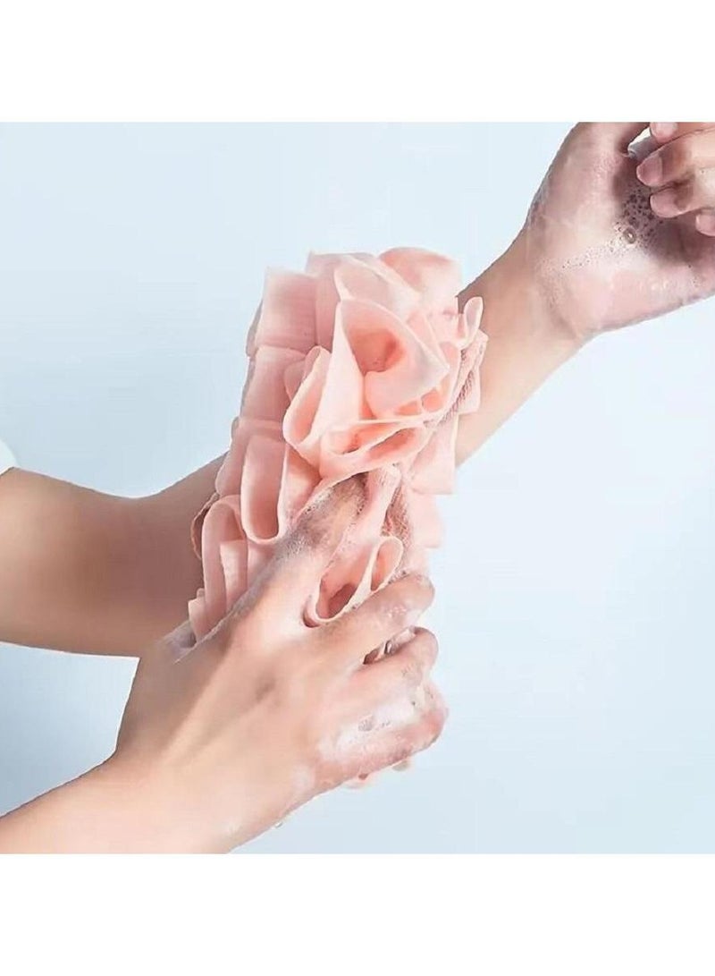 1pc Exfoliating Back Scrubber For Shower Double Sided Exfoliating Cloth With Strap Long Handle Back Scrubber Cloth  Sponge Back Washer Cleaner - Image 1