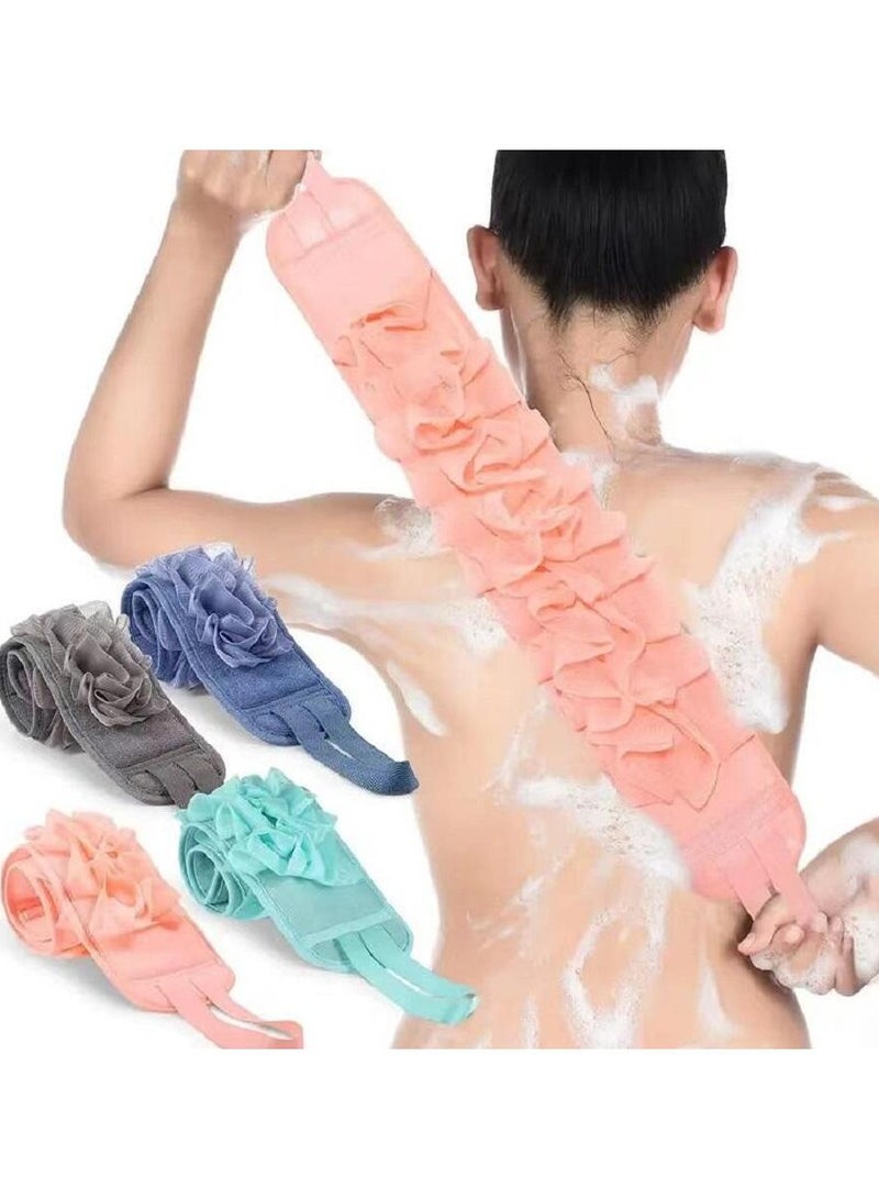 1pc Exfoliating Back Scrubber For Shower Double Sided Exfoliating Cloth With Strap Long Handle Back Scrubber Cloth  Sponge Back Washer Cleaner - Image 4
