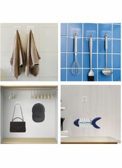 Y&D Adhesive Hooks Heavy Duty, Wall for Hanging,Wall Hangers without Nails,2 in 1 Screw Free Sticker Mount Shelf,Waterproof Rustproof (16mm)20 PCS  - Image 2