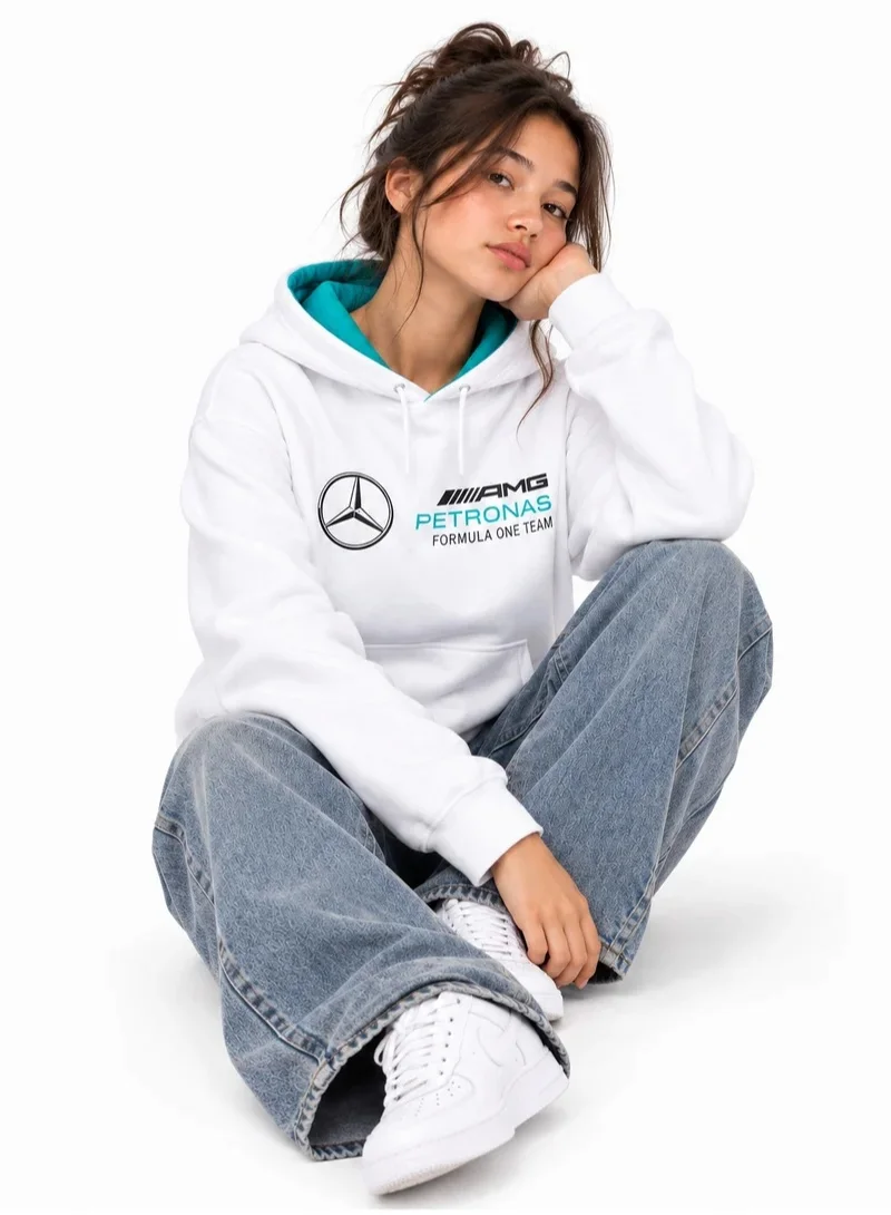 AMG Petronas Formula 1 Team Women's White Oversized Hoodie Mercedes-AMG Petronas F1 Team