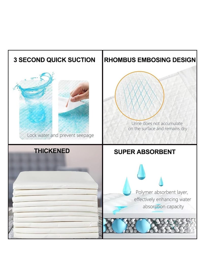 أن ان سي بيتس حصيرة تدريب الحيوانات الأليفة على استخدام المرحاض، 5 طبقات من وسادات التبول المقاومة للتسرب للكلاب الكبيرة، مقاومة للتمزق والتحكم في الرائحة، 40 قطعة من وسادات الحيوانات الأليفة للاستخدام مرة واحدة للمنزل والسفر، مرحاض مريح للكلاب، 60 سم (أبيض) - Image 5