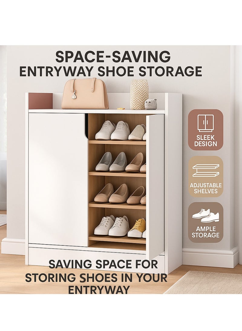 Y&D Shoes Cabinet Household Door Storage Dustproof Simple Shoes Shelf Multi-layer Economic Non-solid Wood Dormitory Rack Shoes Shelf White  - Image 2