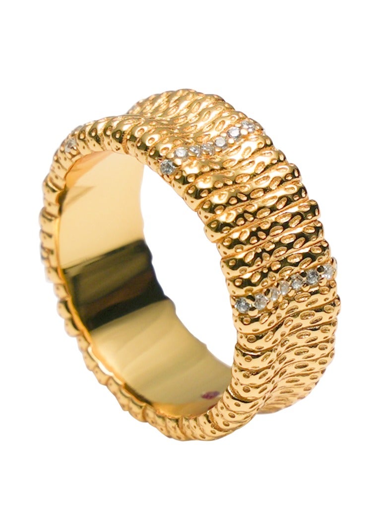 Jo Mavia Women's Ring, 18K Gold Plated – Simple & Elegant Design (Size 7) - Image 1