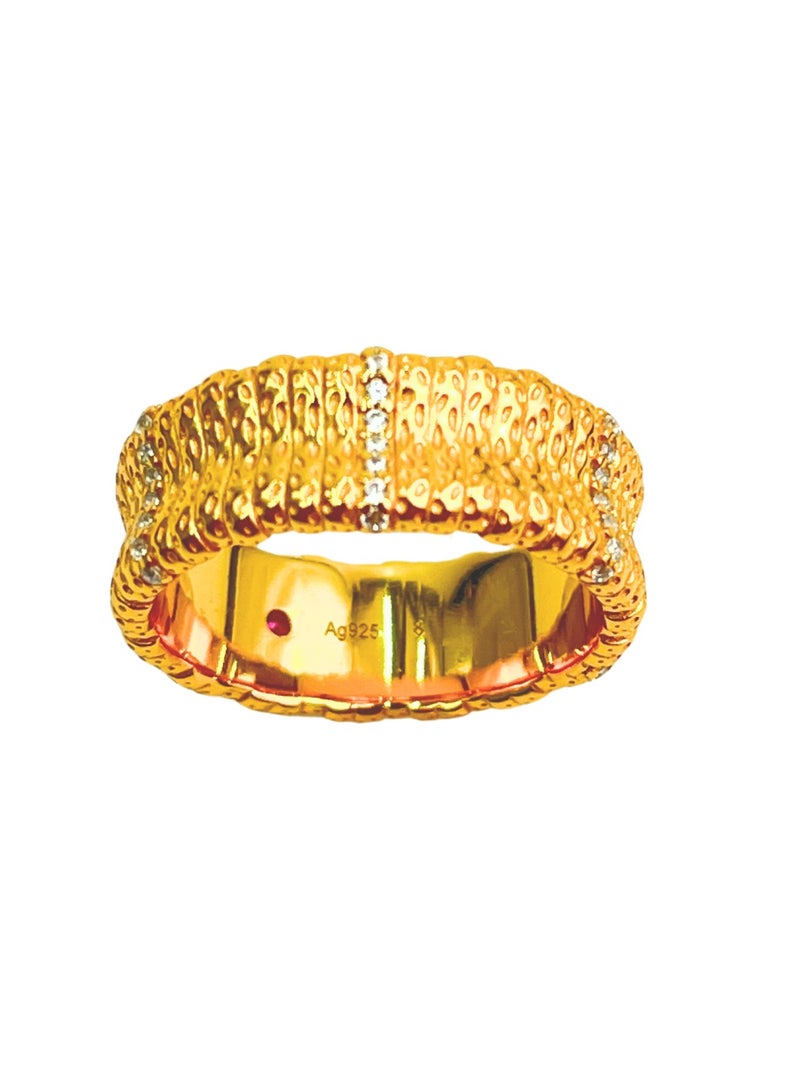 Jo Mavia Women's Ring, 18K Gold Plated – Simple & Elegant Design (Size 7) - Image 3