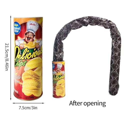 Blppldyci The Potato Chip Snake Can Jump Spring Toy Gift April Fool Day Halloween Party Decoration Jokes in A Gag Prank Large Size (Potato Chip Style)(1pcs) - Image 2