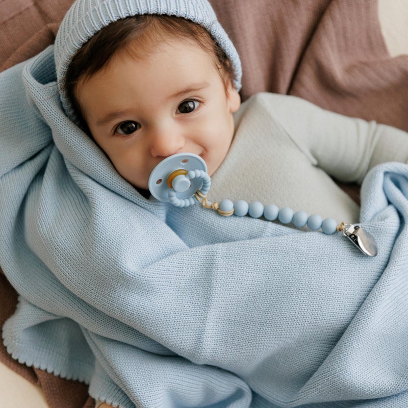 Bleu La La Baby Gift Set - Organic Cotton Newborn Blanket Essentials, Thoughtful Baby Shower & New Baby Gift for Boys & Girls (Luxe - Sky Blue) - Image 2