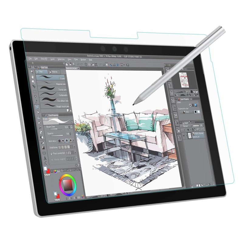MoKo Matte Screen Protector for Microsoft Surface Pro 7 PlusPro 7Pro 6Pro 5Pro 4Pro LTE Tablet Anti Reflection PET Film Write Draw and Sketch with Surface Pen Like on Paper Clear - Image 2