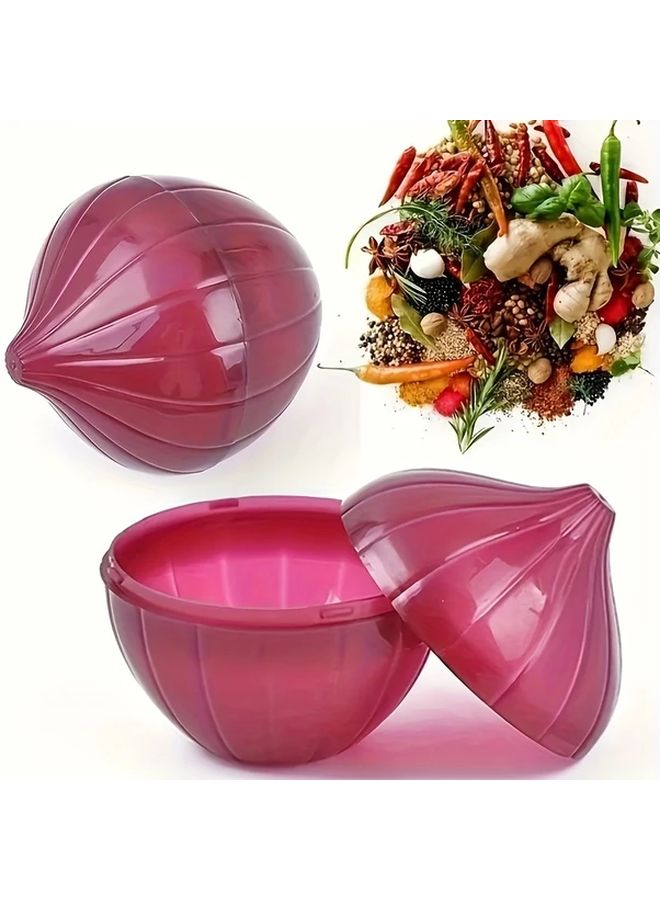 Purple Onion Food Savers Reusable Plastic Storage Container With Flip Top Lid - Image 1