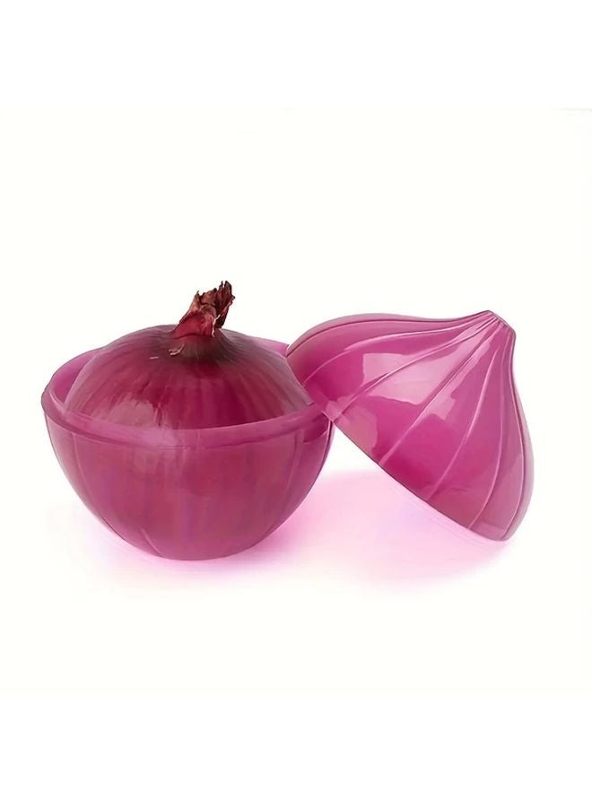 Purple Onion Food Savers Reusable Plastic Storage Container With Flip Top Lid - Image 2