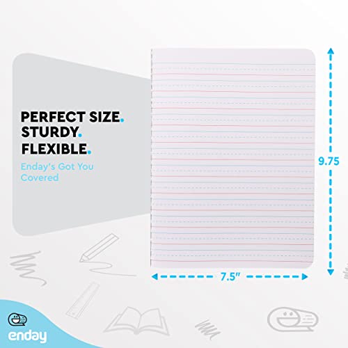 Enday Primary Composition Notebook K-2, Primary Ruled Composition Book, Primary Composition Notebook for Kids, 100 Sheets kindergarten Notebook, Pink, Purple, Green, Blue, Red, Grey (6 Pack) - Image 5
