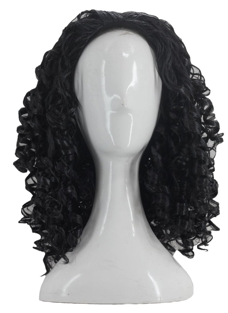 Angelaicos - Angelaicos Unisex Wavy Halloween Costume Full Wig Long Dark Brown Mens Wig - Image 1