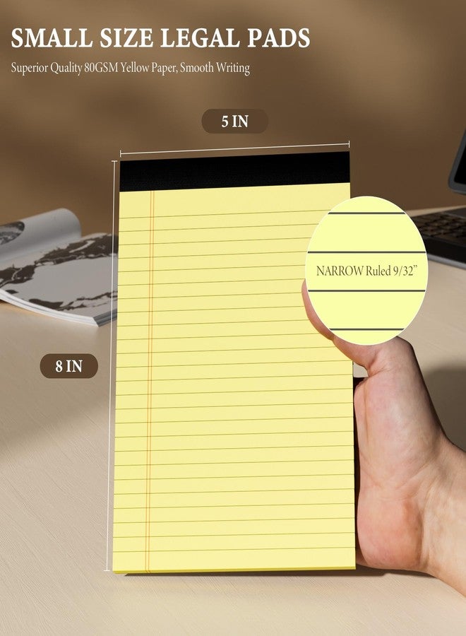 Vishoitty Yellow Legal Pads 5x8, 6 Pack Small Note Pads 5x8'' Narrow Ruled Yellow Notepads for Work, 6 Pack Writing Pads Micro Perforated Lined Paper, Legal Note Pads 5 x 8 Yellow Paper 30 Sheet per Notepad - Image 2