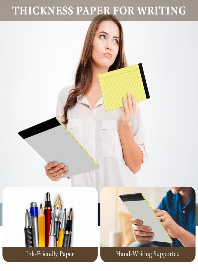 Vishoitty Yellow Legal Pads 5x8, 6 Pack Small Note Pads 5x8'' Narrow Ruled Yellow Notepads for Work, 6 Pack Writing Pads Micro Perforated Lined Paper, Legal Note Pads 5 x 8 Yellow Paper 30 Sheet per Notepad - Image 4