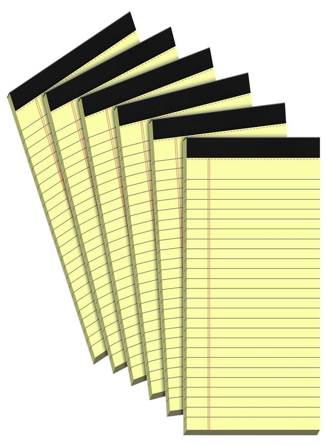 Vishoitty Yellow Legal Pads 5x8, 6 Pack Small Note Pads 5x8'' Narrow Ruled Yellow Notepads for Work, 6 Pack Writing Pads Micro Perforated Lined Paper, Legal Note Pads 5 x 8 Yellow Paper 30 Sheet per Notepad - Image 1