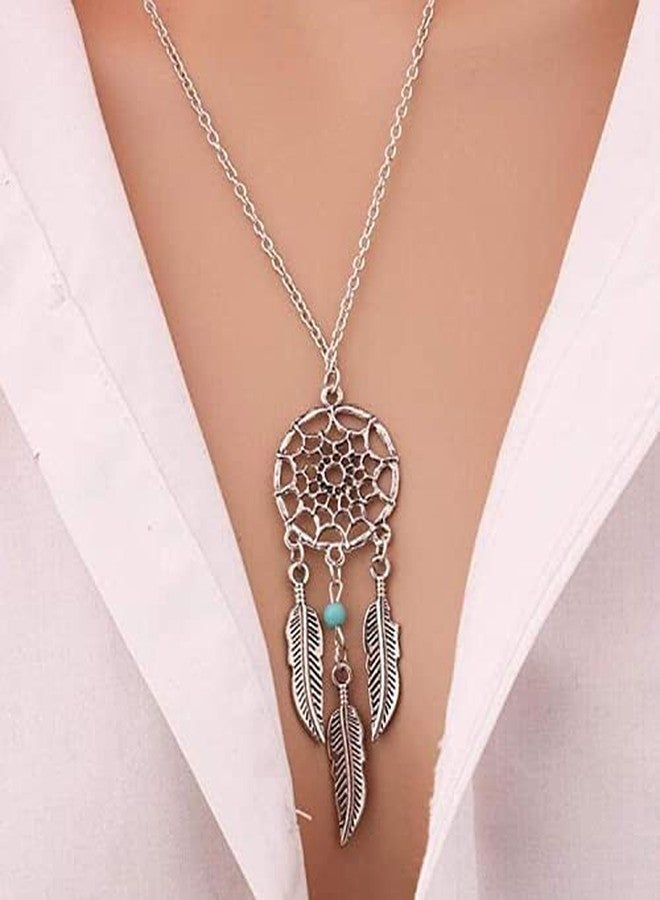 ASTROGHAR Dream Catcher And Turquoise Beads Pendant For Women And Girls - Image 2