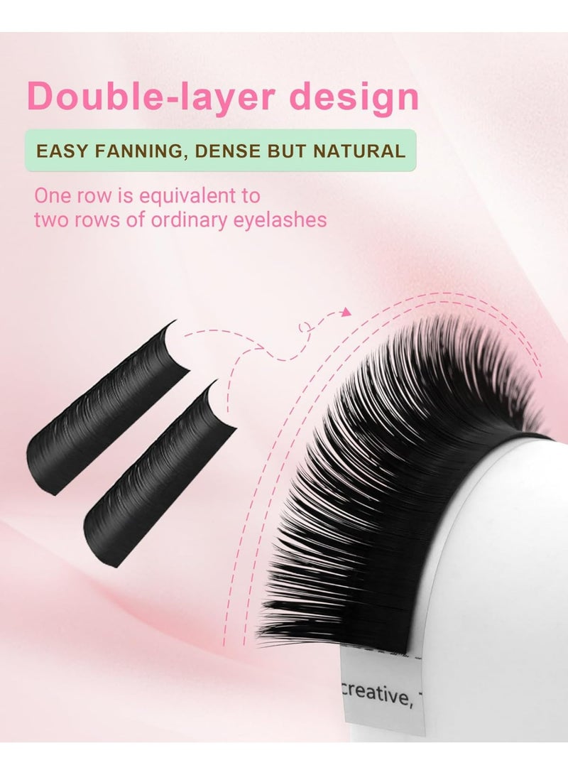 NAGARAKU Easy Fan Lashes 2D~20D Self-Fan Automatic Bloom Bouquet Eyelash Extension Russian Natural Volume Technique Touffe Lashes Easy Unfold Easy Fanning Eyelash Black (0.03C 8-15mm) - Image 4