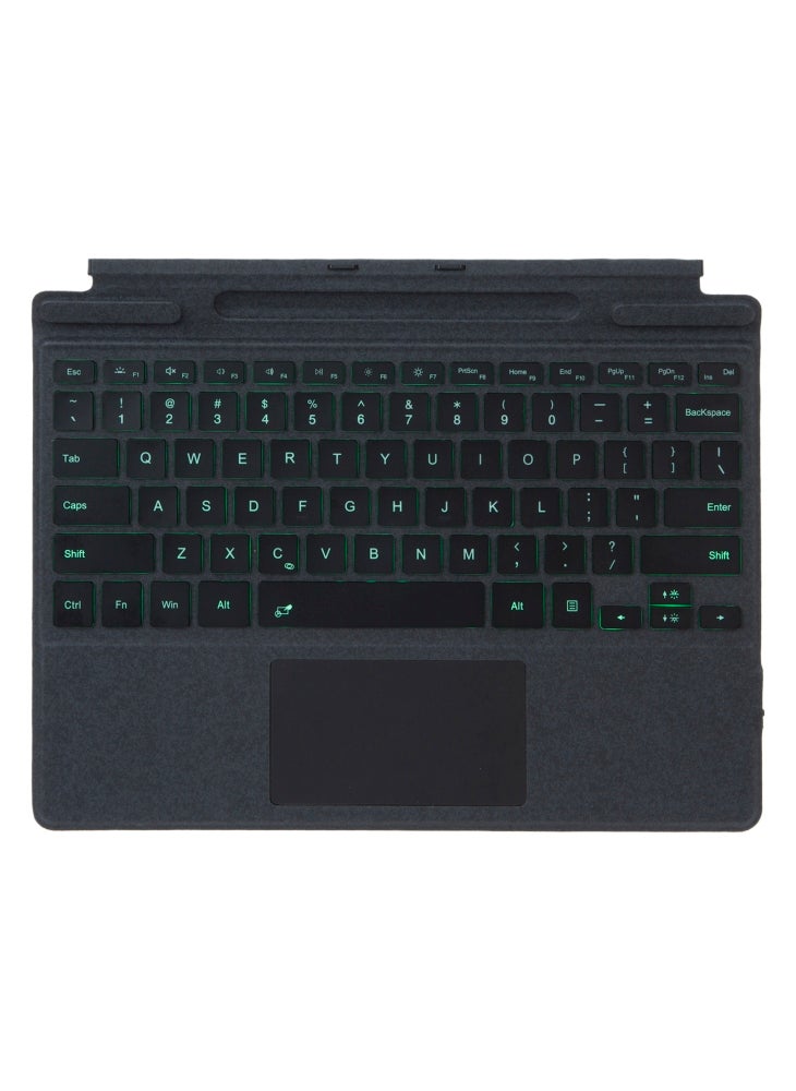 لوحة مفاتيح 2109-AS متوافقة مع تقنية البلوتوث لجهاز مايكروسوفت سيرفس برو 12 بوصة/11/10/9/8/X، لوحة مفاتيح بإضاءة خلفية تعمل باللمس - لون أسود - Image 5