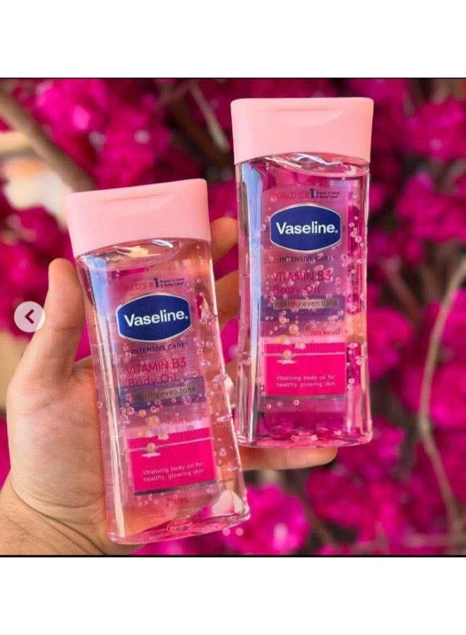 Vaseline Vitamin B3 Pink Body Oil for Even Skin Tone and Hydration – 200ml - Image 5