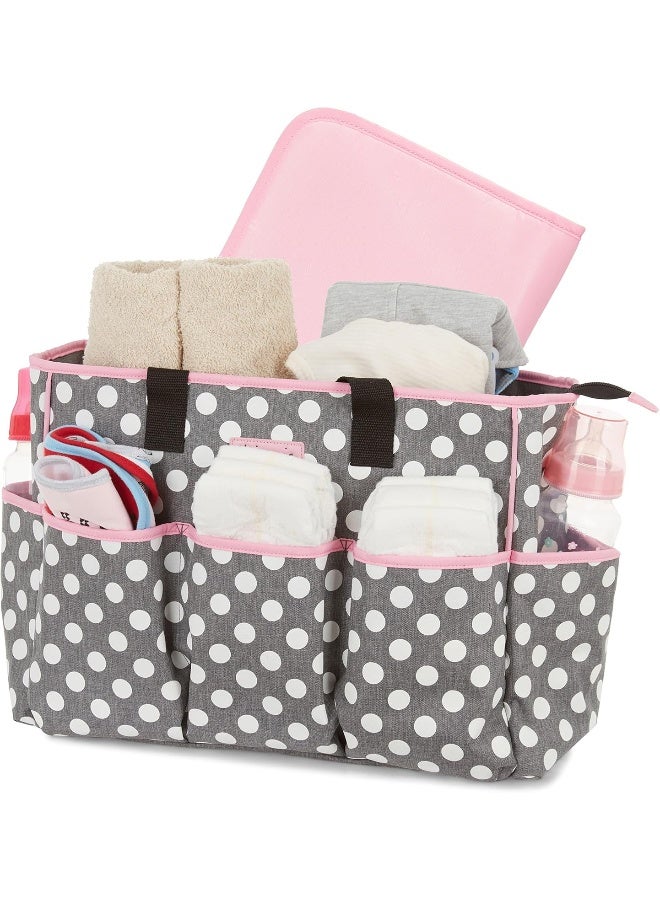 Disney Tote Diaper Bag and Changing Pad, Minnie Mouse Polka Dot Print, Large - Image 4