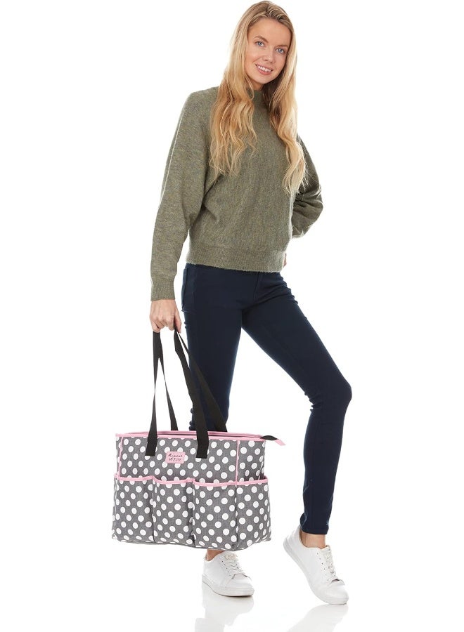 Disney Tote Diaper Bag and Changing Pad, Minnie Mouse Polka Dot Print, Large - Image 5