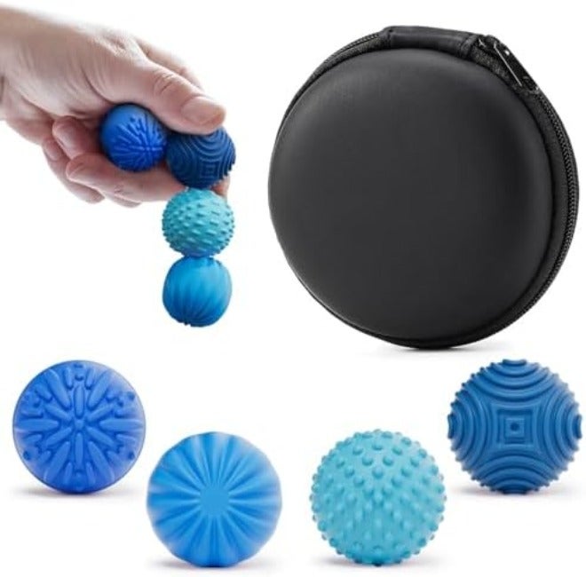 luckdoor Silicone Magnetic Balls Fidget Toys for Adults & Teens,4PCS Stress Relief Sensory Toys for Autism ADHD Anxiety,Fun Textures Gadgets,Office Desk Toy,Stocking Stuffers for Women Men Teen  Gift