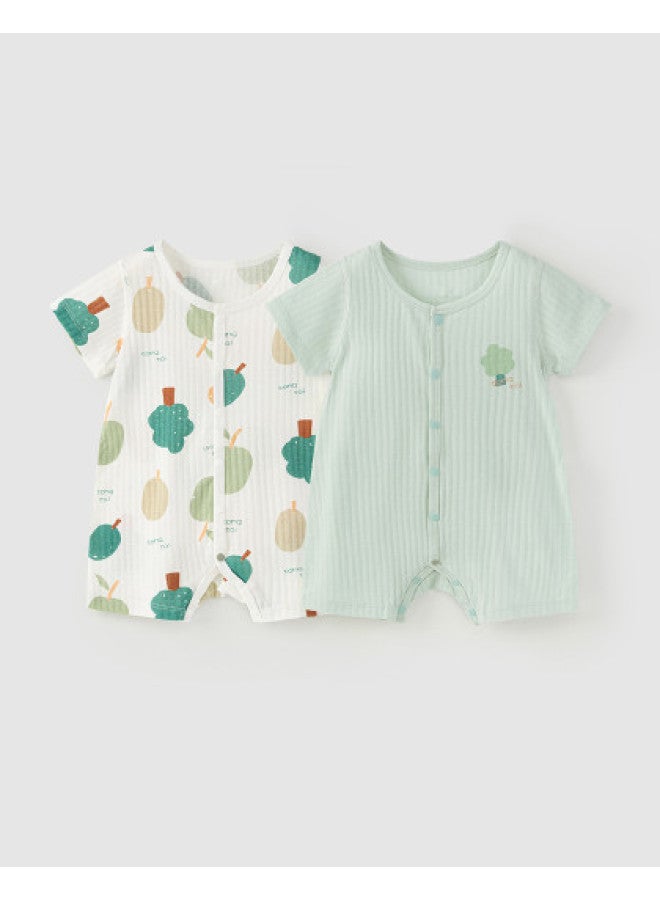 Tongtai Baby Short-sleeved Rompers Summer Pure Cotton Newborn Clothes Unisex Romper Crawling Suit Pajamas 2-piece Set - Image 1